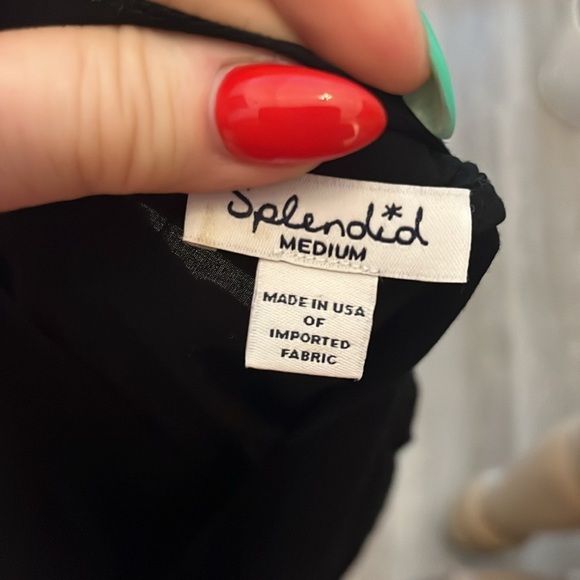 Splendid Black Jumpsuit Sleeveless Drawstring Waist Draped Open Back Size Medium - Picture 9 of 9